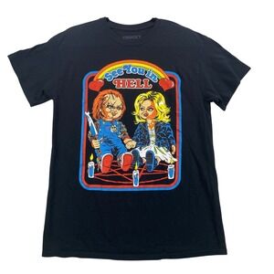 Chucky See You In Hell Mens Medium TShirt Universal Studios Horror Movie Graphic
